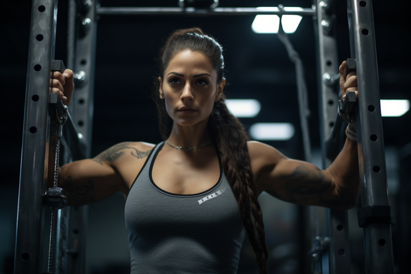 Athlete in focused workout session demonstrating proper form and intensity